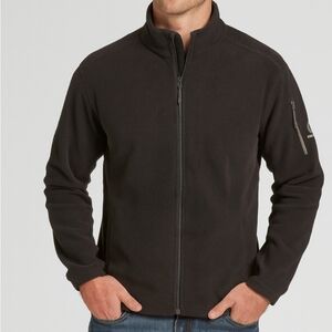 Merrell Outdoor Long Sleeve Black Fleece Jacket Full Zip Front With Arm Pocket M